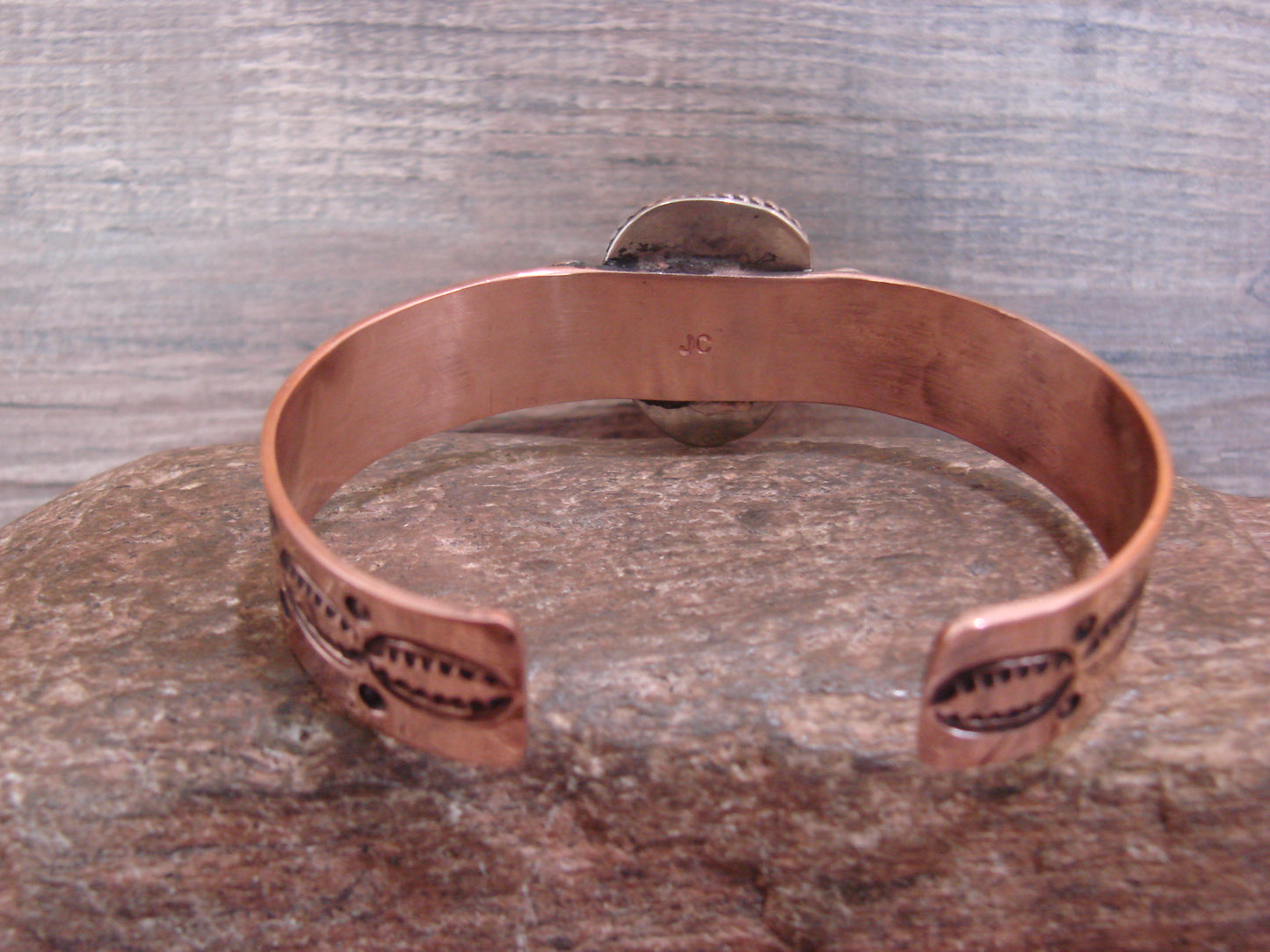 Native American Copper & Turquoise Bracelet by Cleveland