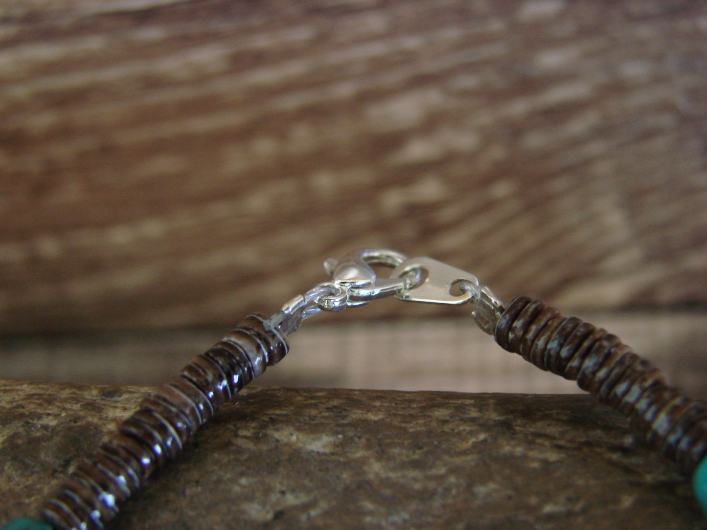 Native American Sterling Silver Turquoise Nugget Stone Bracelet by Coriz