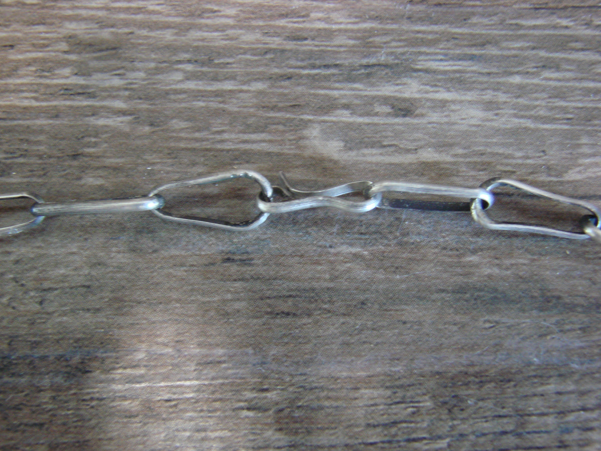 Native American Sterling Silver 24" Link Chain Link Necklace - Yazzie