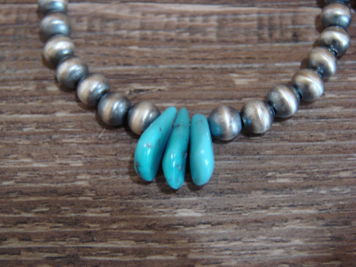 Native American Navajo Pearl & Turquoise Dangle Earrings by Jake