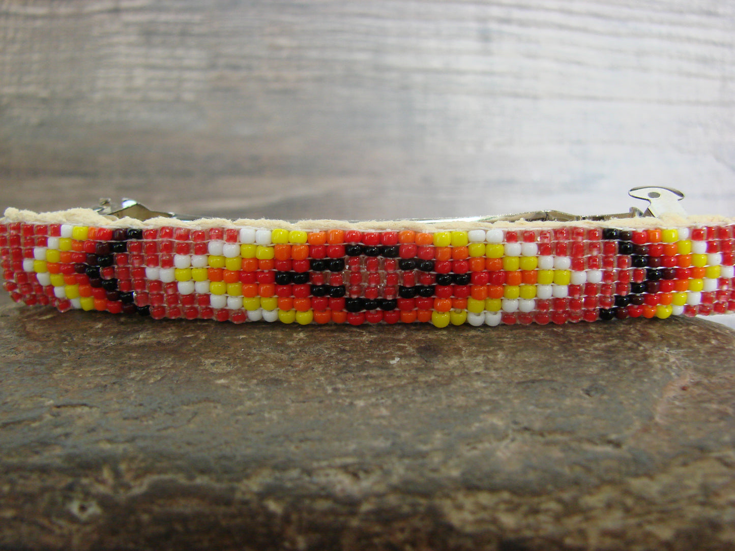 Native American Hand Beaded Hair Barrette by Cleveland