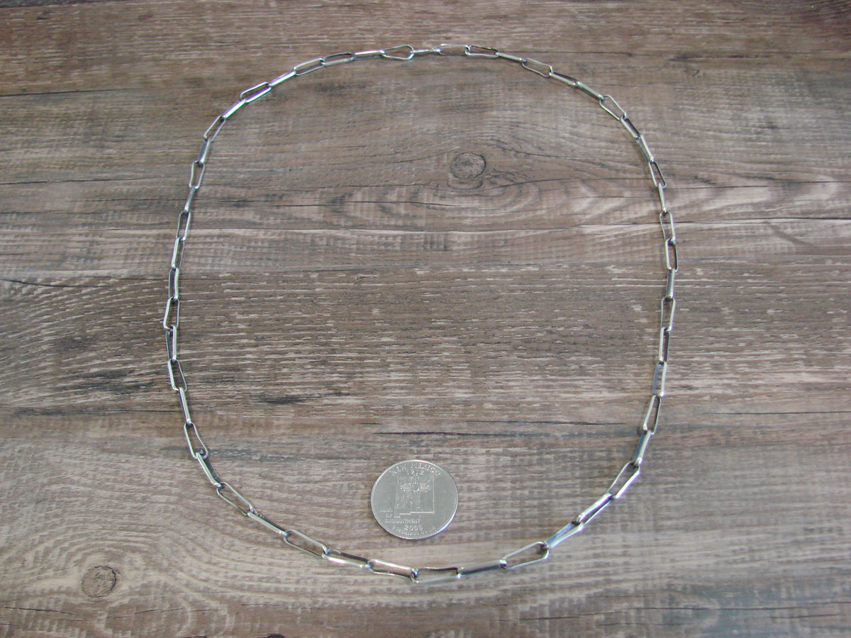 Native American Sterling Silver 24" Link Chain Link Necklace - Yazzie