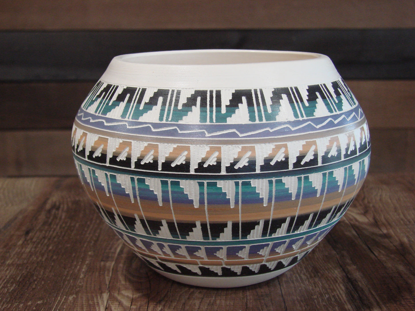 Native American Hand Etched & Hand Painted Pottery - Gilmore