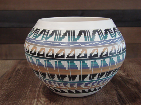 Native American Hand Etched & Hand Painted Pottery - Gilmore