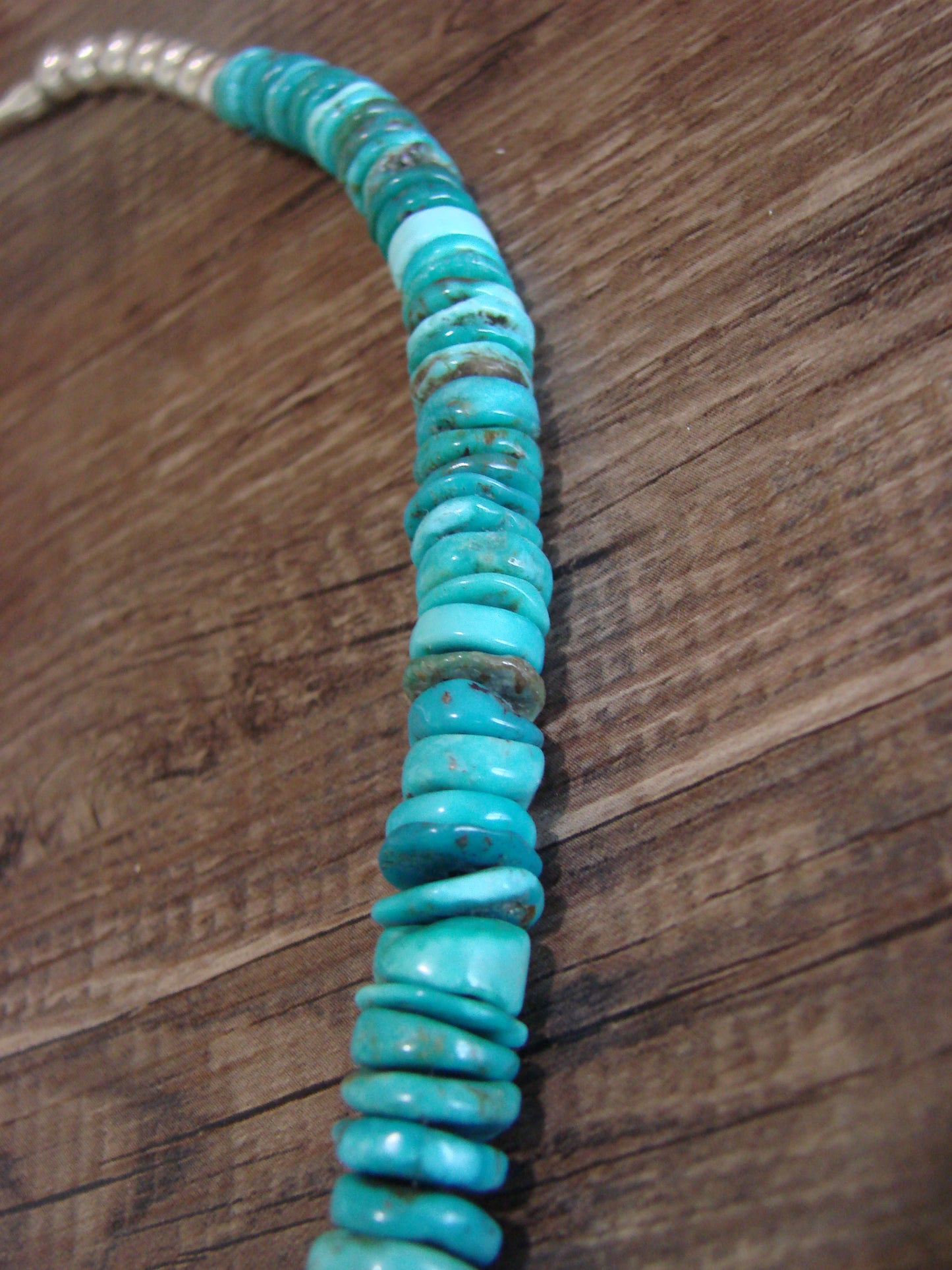 Native American 21" Sterling Silver & Royal Blue Turquoise Necklace by John