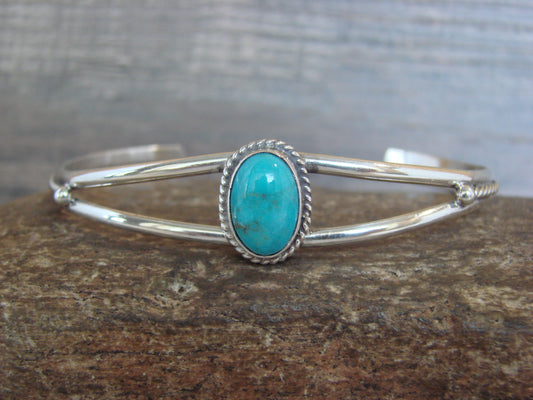 Native American Sterling Silver & Turquoise Bracelet by Henio