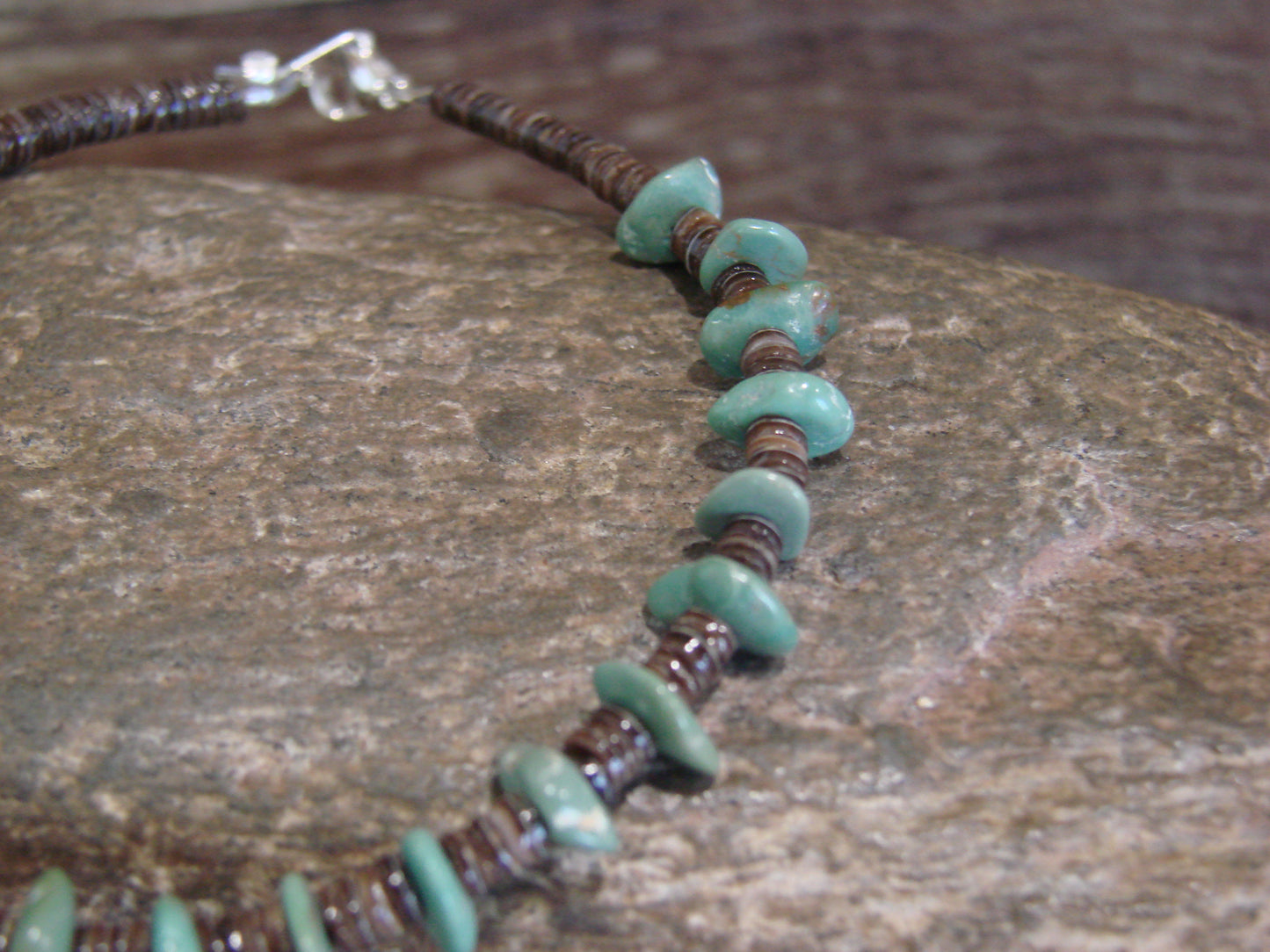 Native American Sterling Silver Turquoise Nugget Stone Bracelet by Coriz