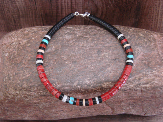 Native American Coral Heishi Bracelet by Calabaza