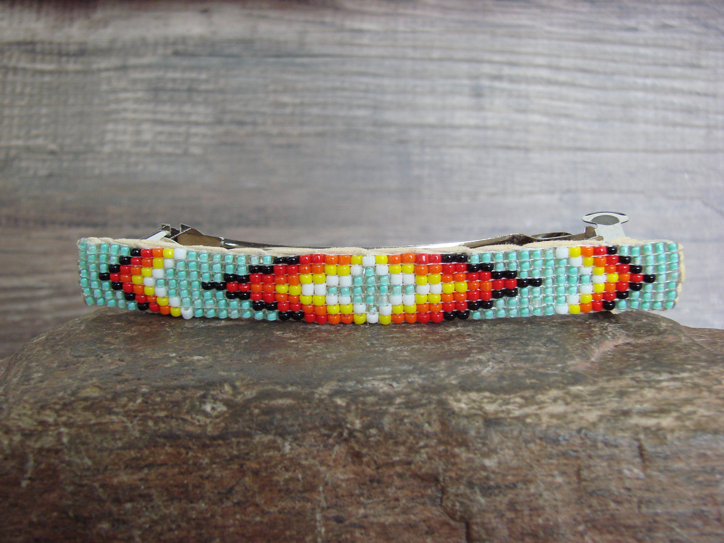 Native American Hand Beaded Hair Barrette by Cleveland