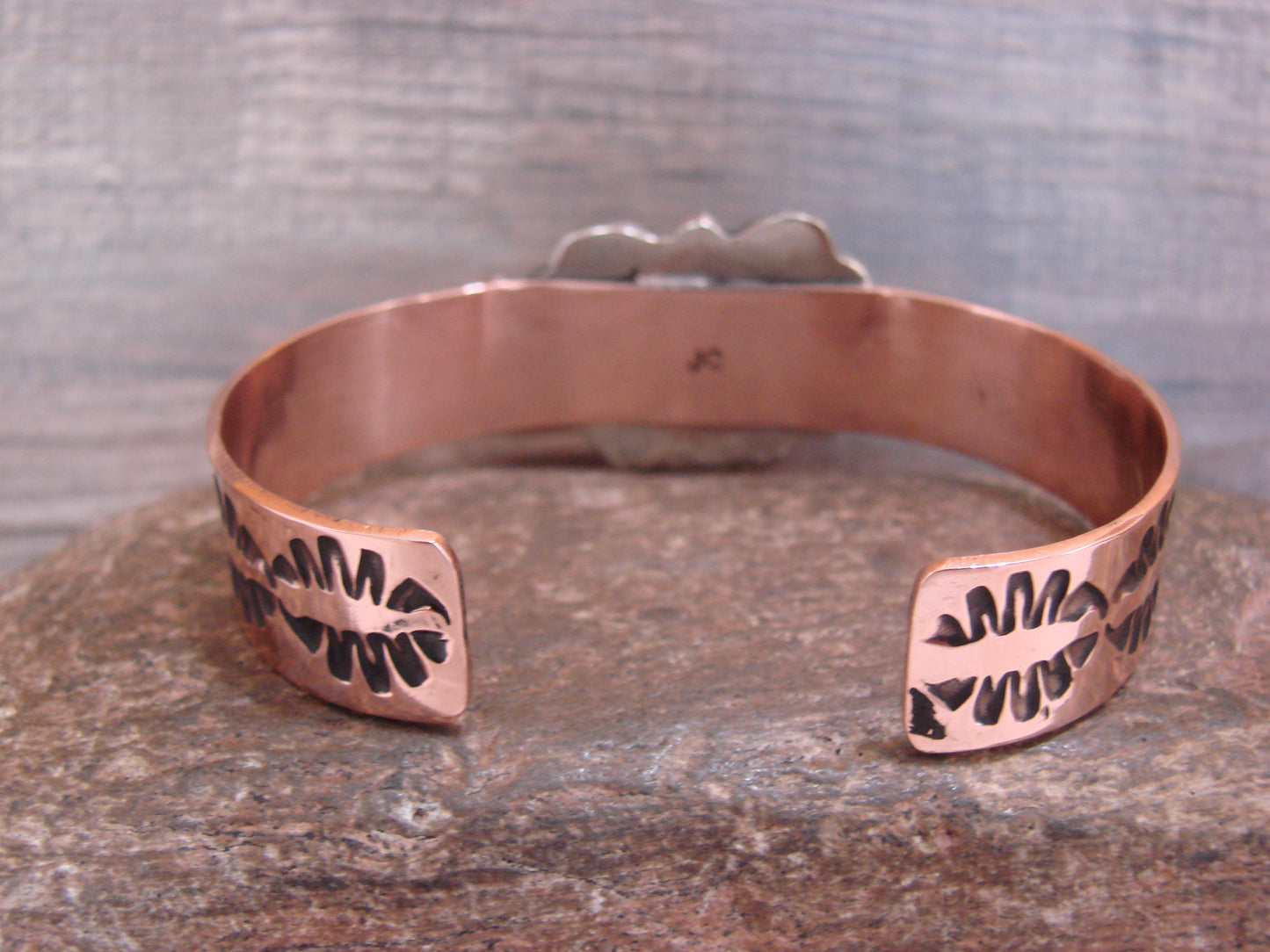 Native American Copper & Turquoise Bracelet by Cleveland