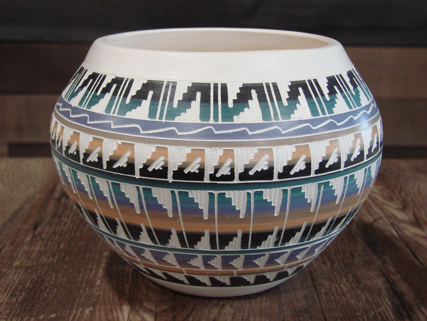 Native American Hand Etched & Hand Painted Pottery - Gilmore