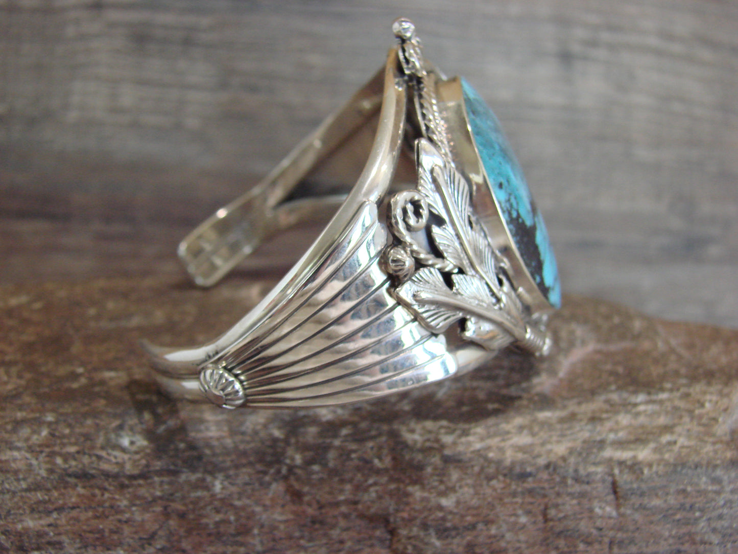 Native American Sterling Silver & Turquoise Bracelet by Delgarito