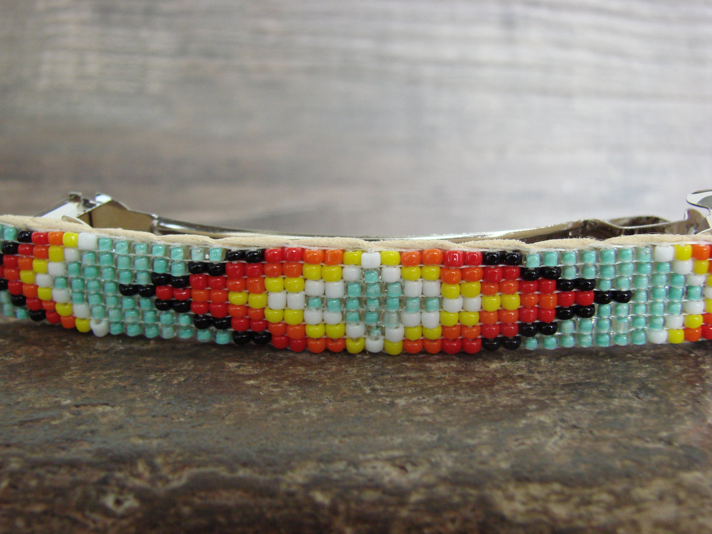 Native American Hand Beaded Hair Barrette by Cleveland