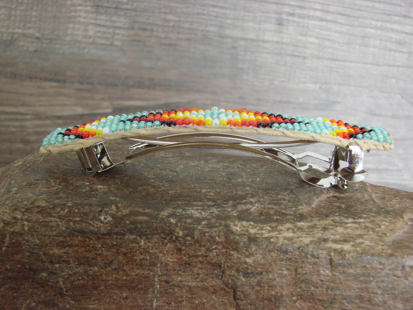 Native American Hand Beaded Hair Barrette by Cleveland