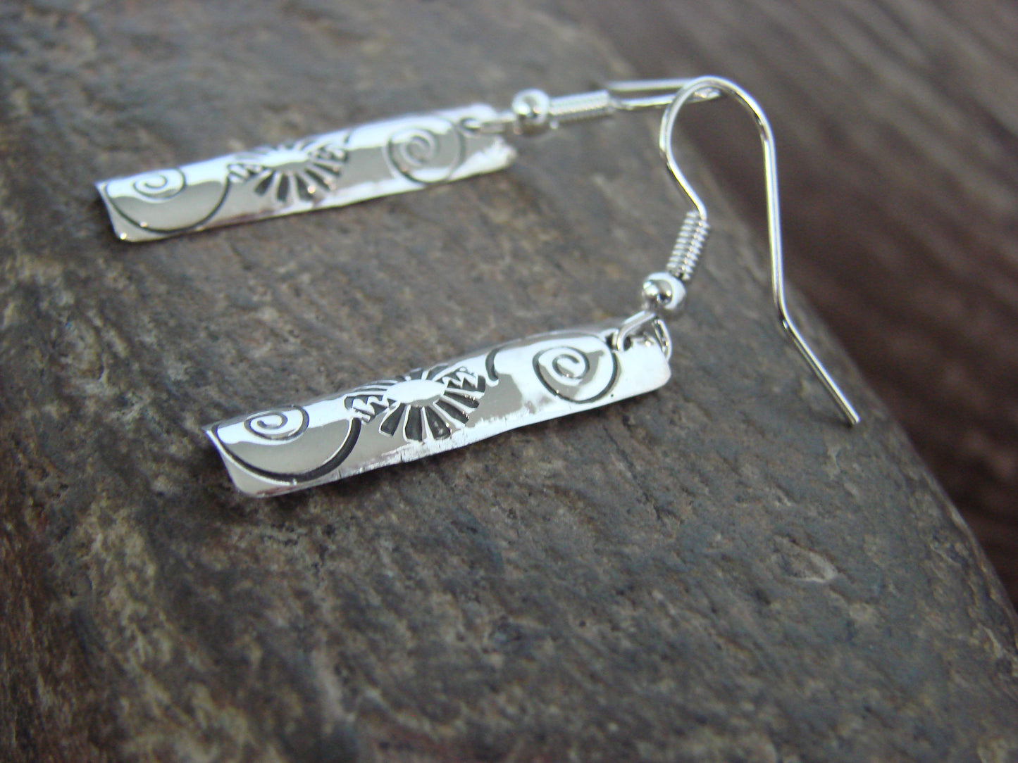 Native American Sterling Silver Dangle Earrings by Tahe