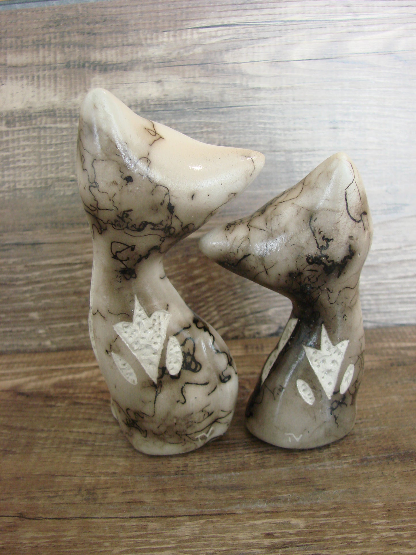 Native American Horse Hair Cat Pottery Set by Vail