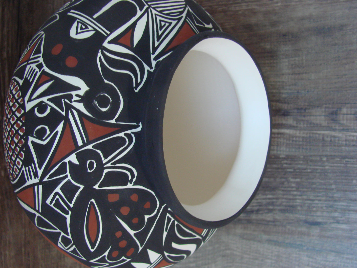 Native American Hand Painted Insect Acoma Pottery by Estevan