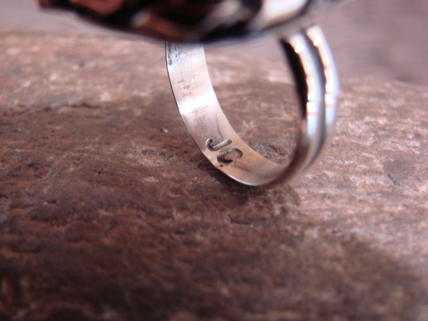 Native American Nickel Silver & Turquoise Ring Size 7.5 - Cleveland