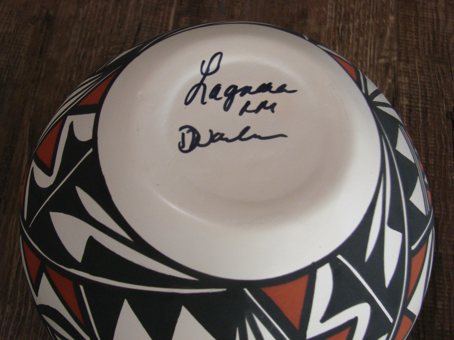 Native American Laguna Fine Line Hand Painted Pottery by DW