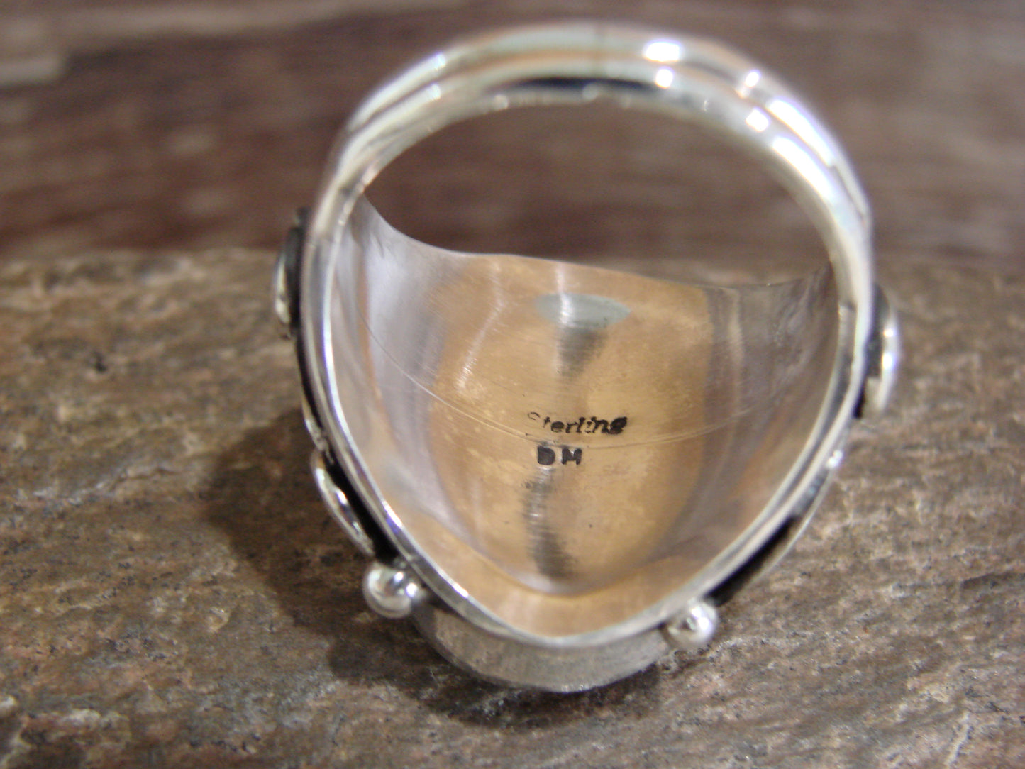 Native American Sterling Silver & White Buffalo Turquoise Ring - Morgan - Size 13