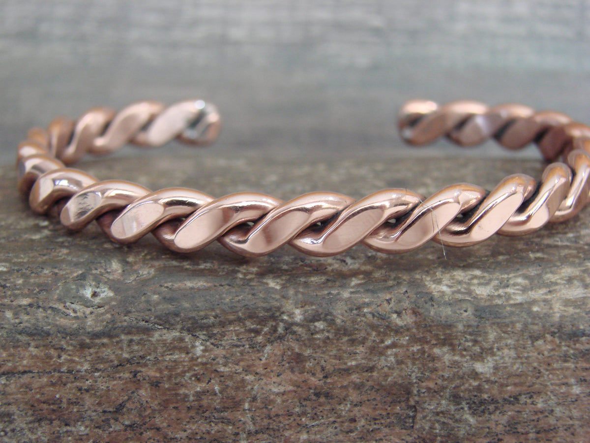 Native American Navajo Twisted Copper Bracelet by Elaine Tahe