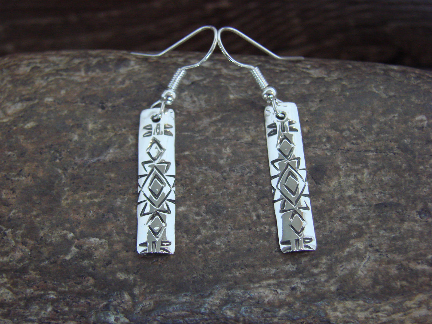 Native American Sterling Silver Dangle Earrings by Tahe