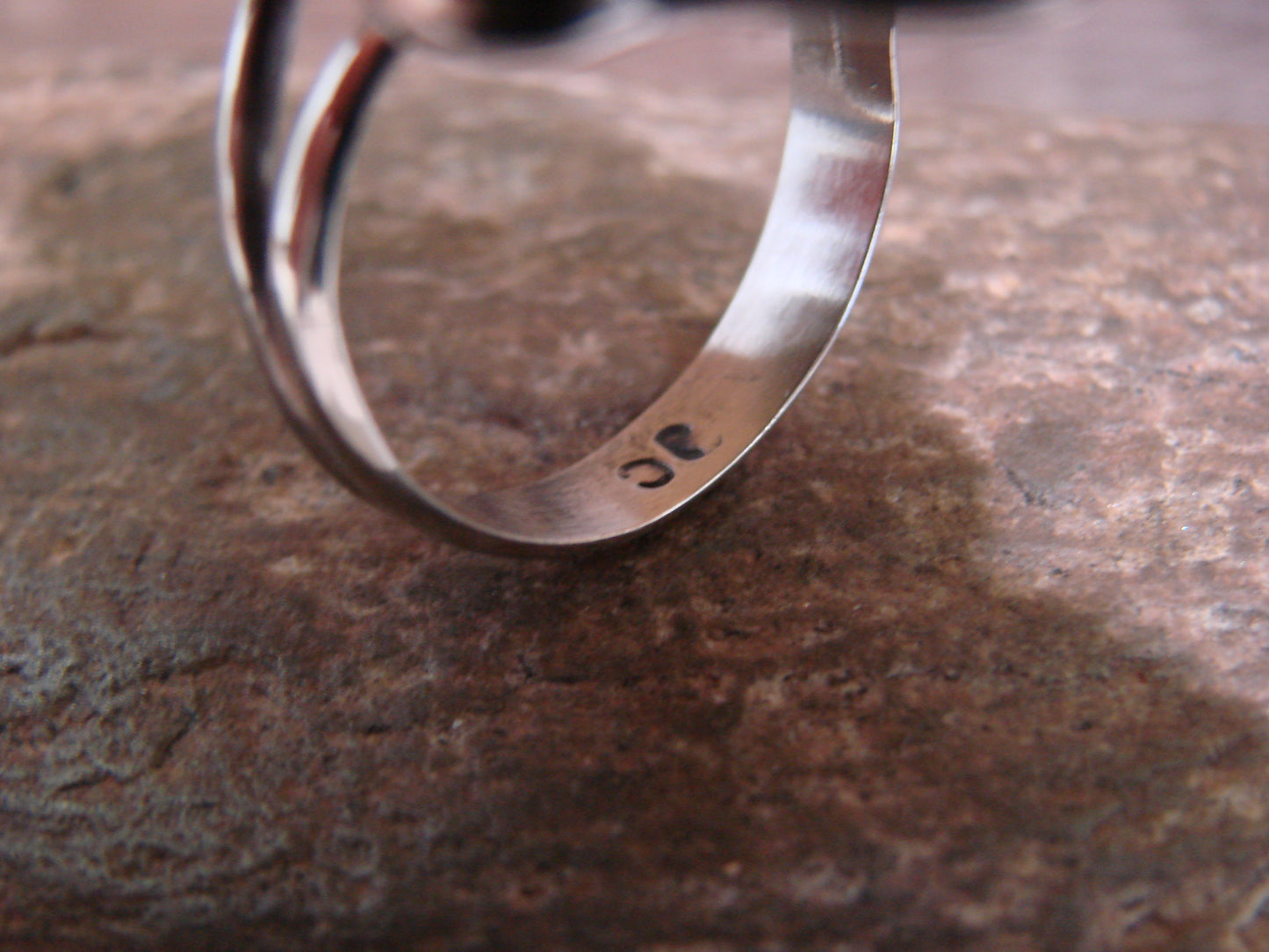 Native American Nickel Silver & Turquoise Ring by Cleveland - Size 11