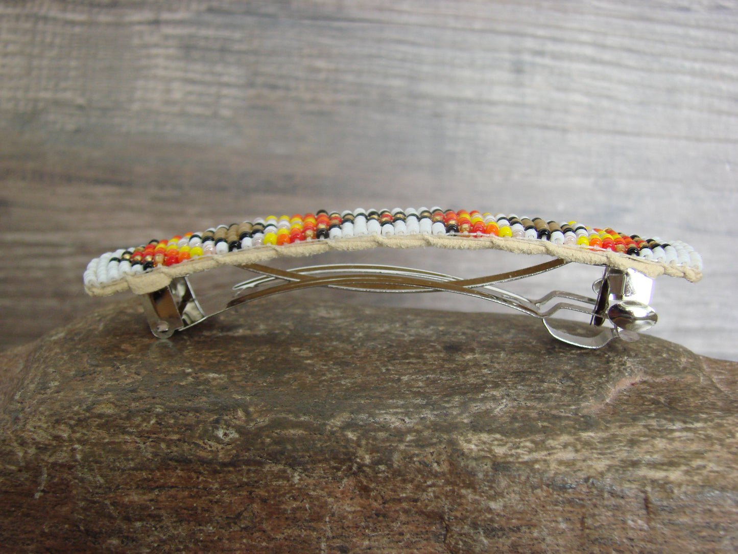 Native American Hand Beaded Hair Barrette by Cleveland