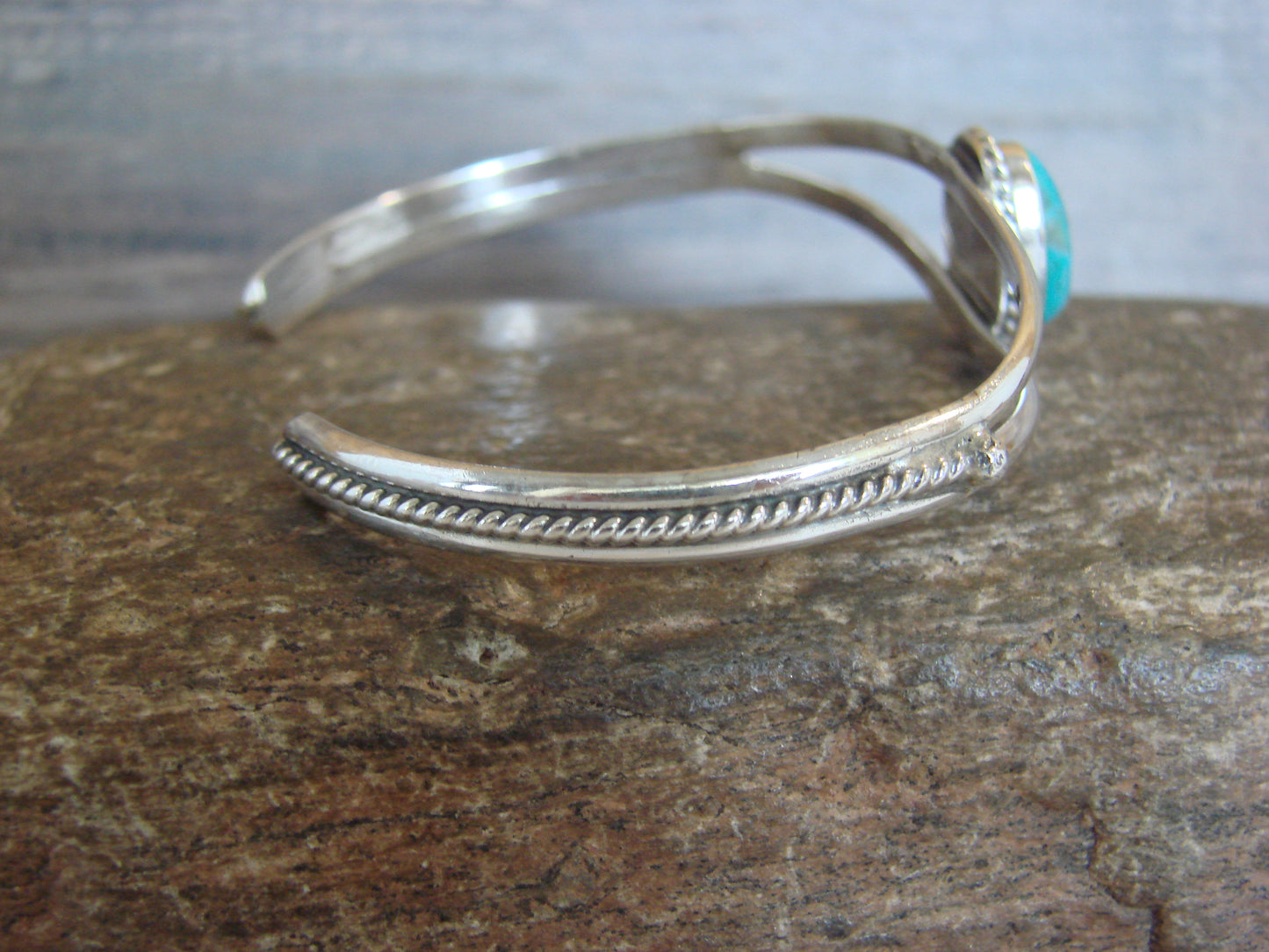 Native American Sterling Silver & Turquoise Bracelet by Henio