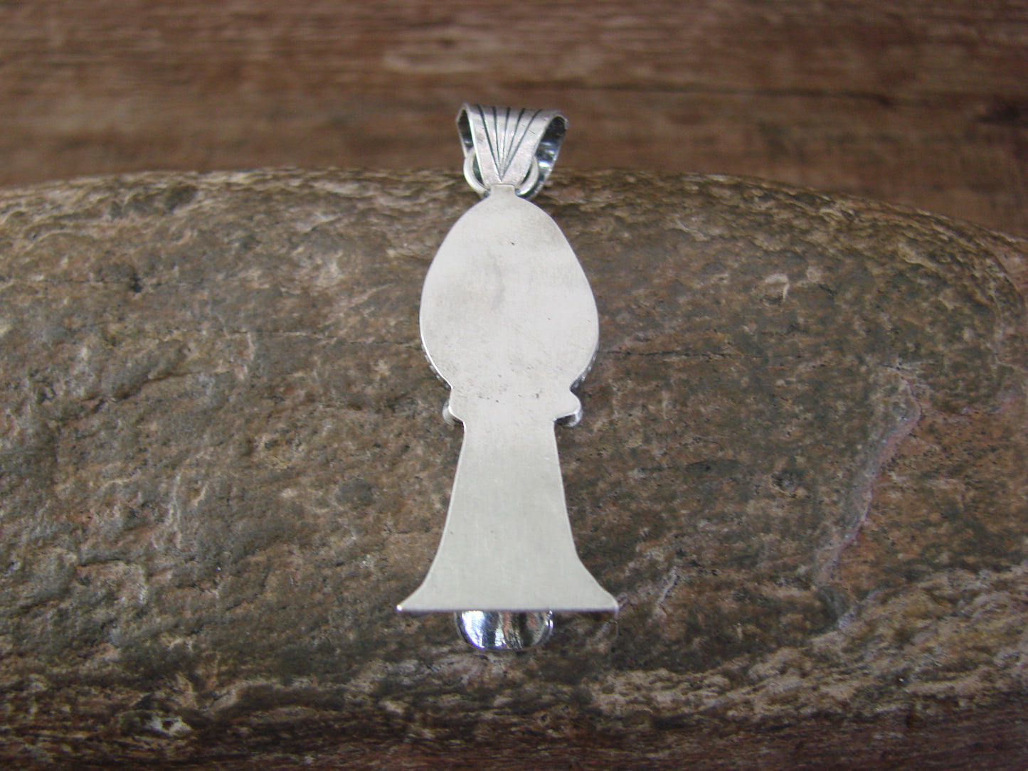 Native American Sterling Silver & Turquoise Squash Blossom Pendant by Betone