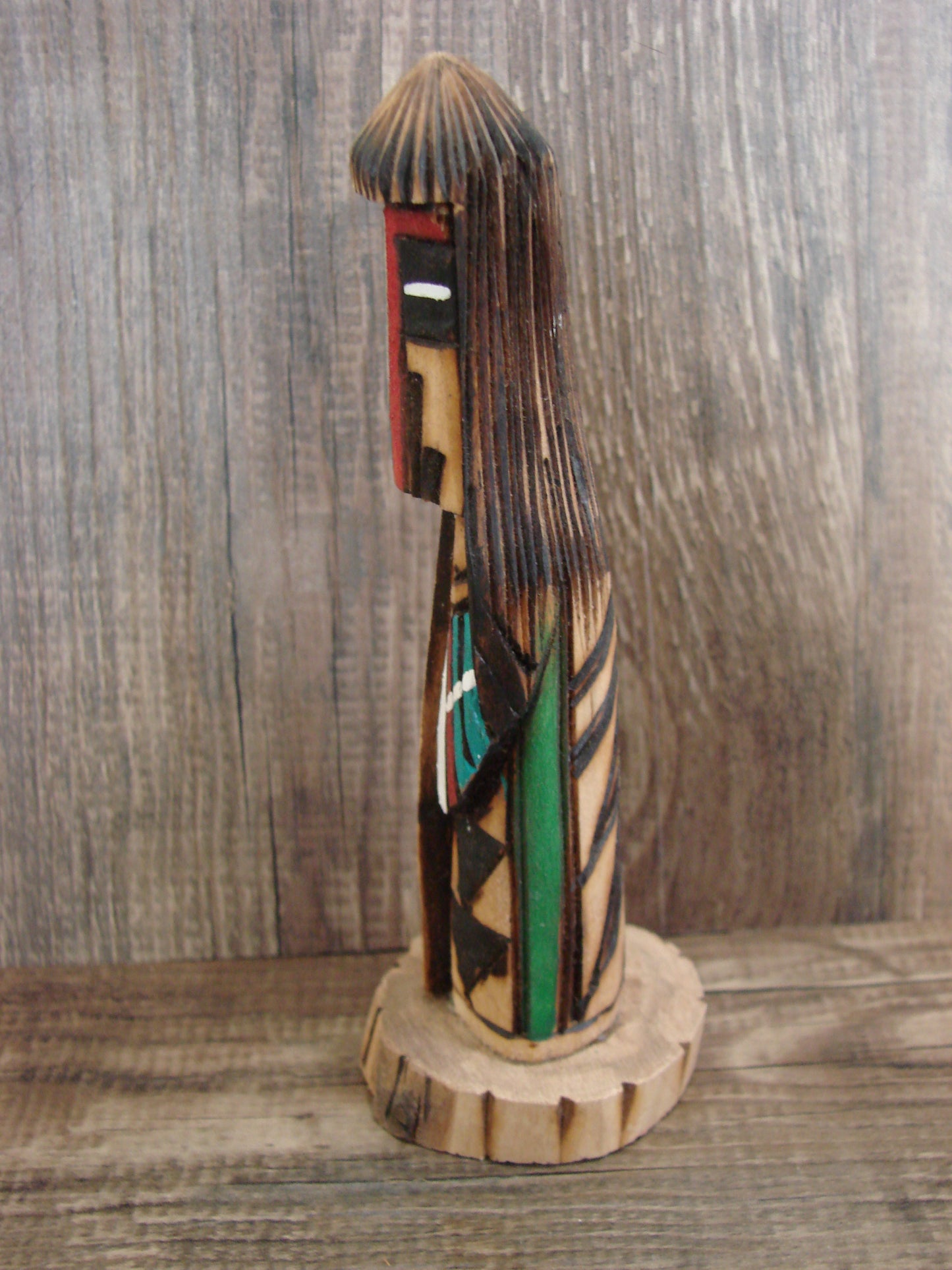 Native American Long Hair Shalako Kachina Dancer Signed JT
