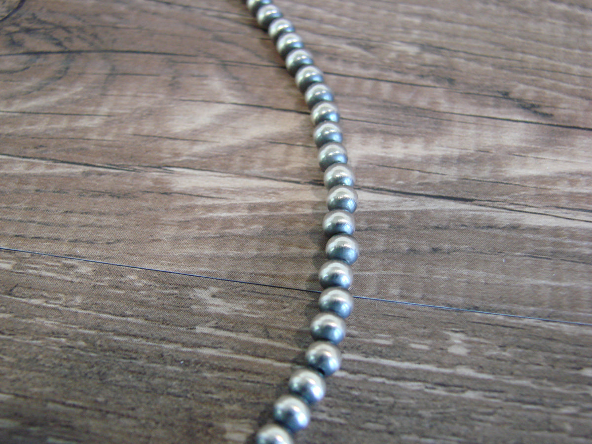 Native American Sterling Silver 4mm Navajo Pearl 16" Necklace Mariano