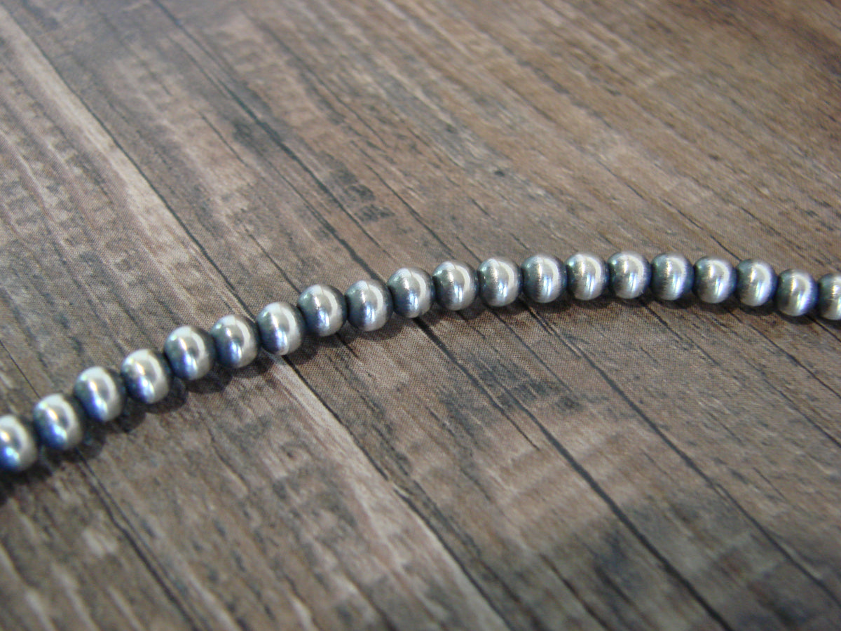 Native American Sterling Silver 4mm Navajo Pearl 16" Necklace Mariano