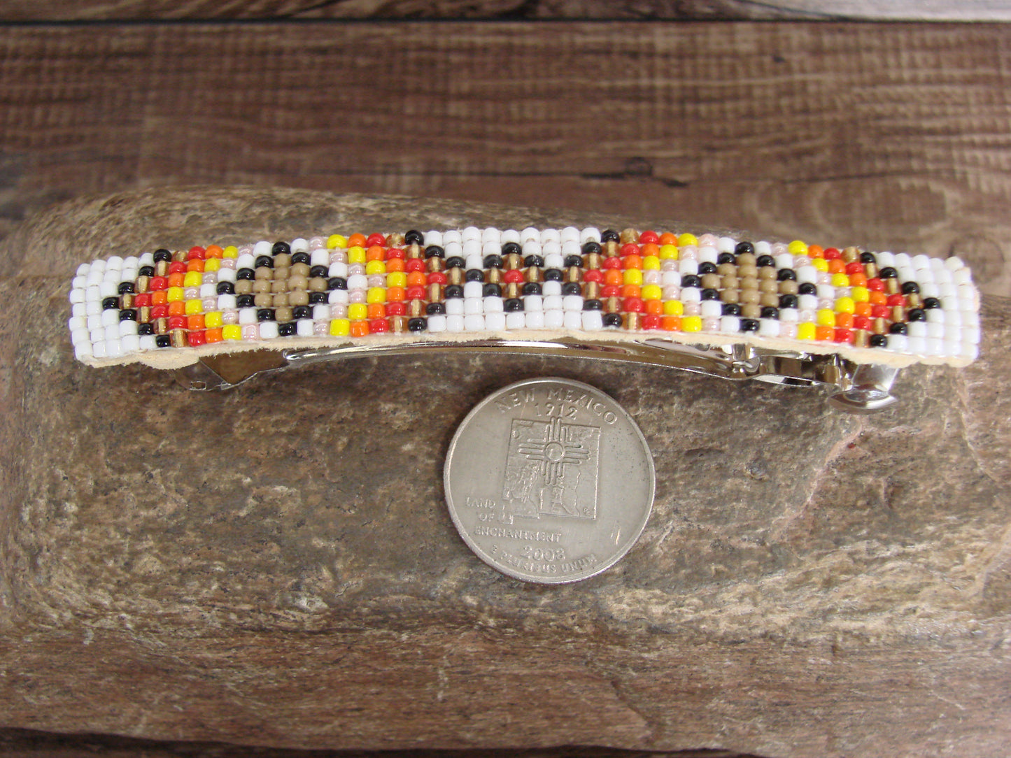 Native American Hand Beaded Hair Barrette by Cleveland