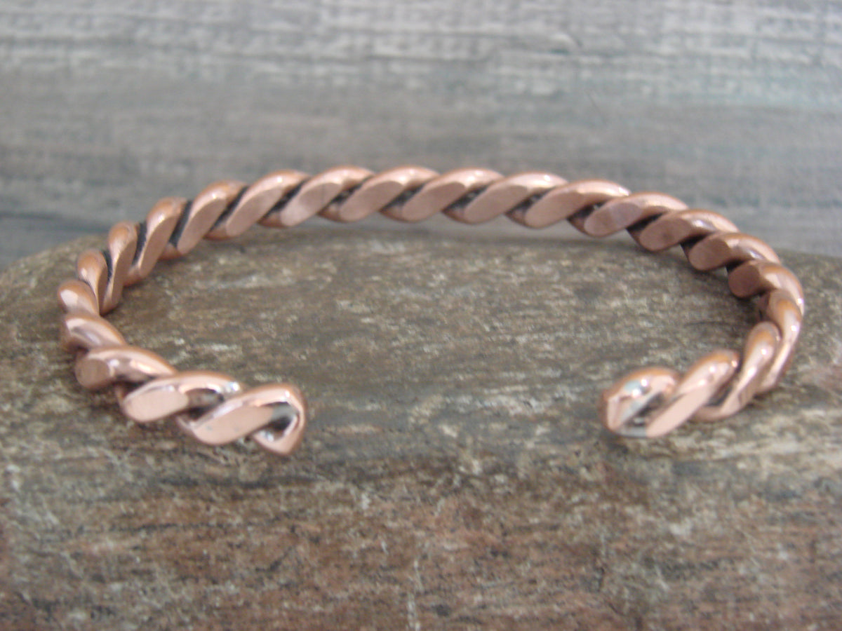 Native American Navajo Twisted Copper Bracelet by Elaine Tahe