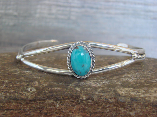 Native American Sterling Silver & Turquoise Bracelet by Henio