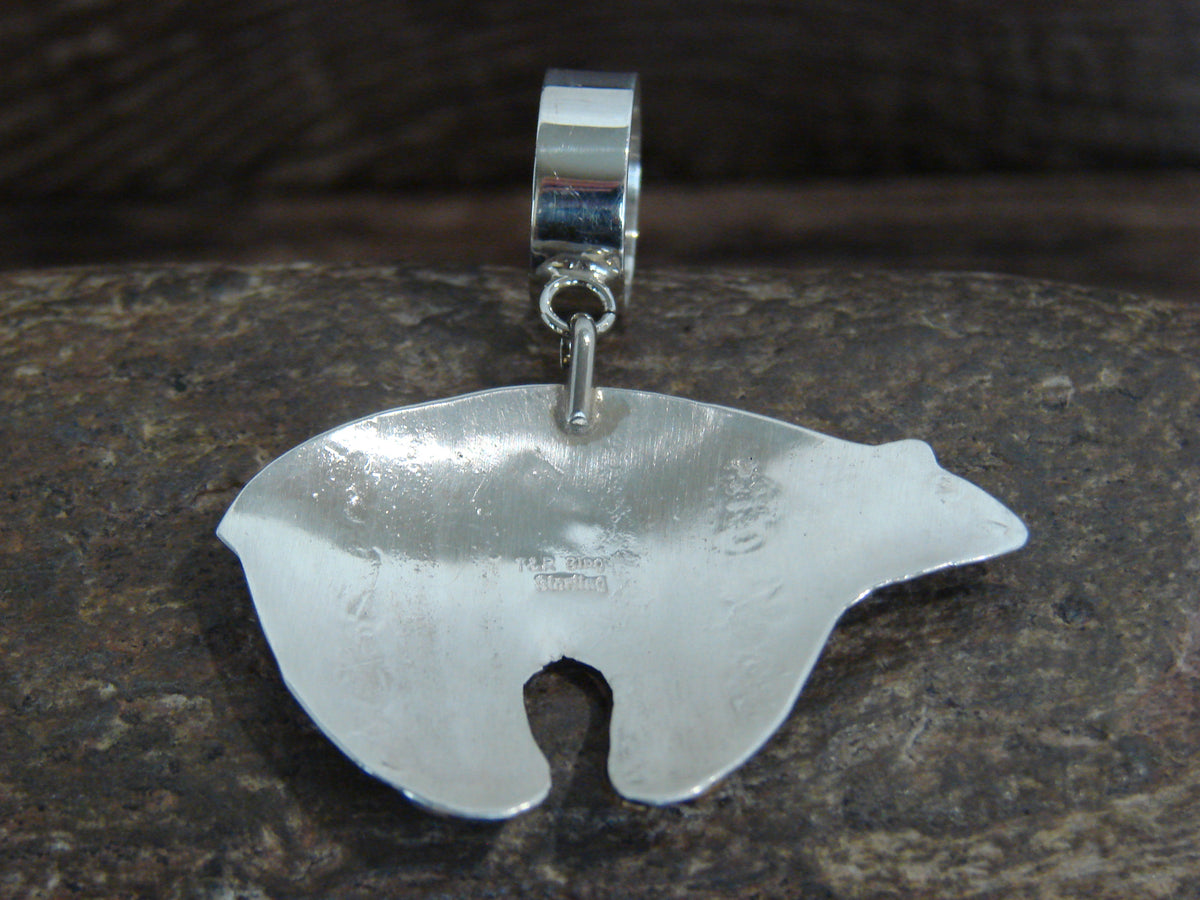 Native American Sterling Silver & 12 kt Gold Fill Bear Pendant by Singer
