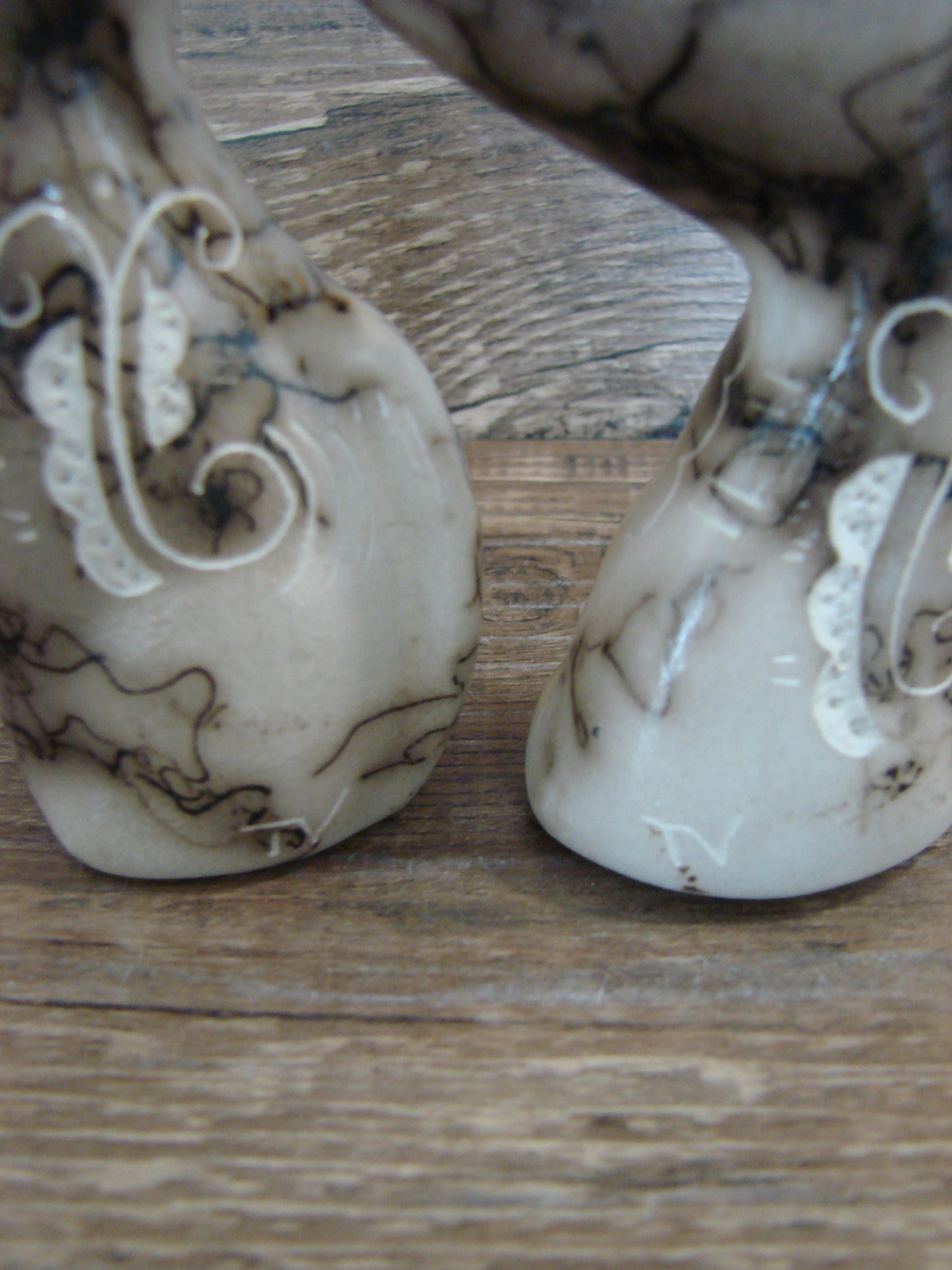 Native American Horse Hair Cat Pottery Set by Vail