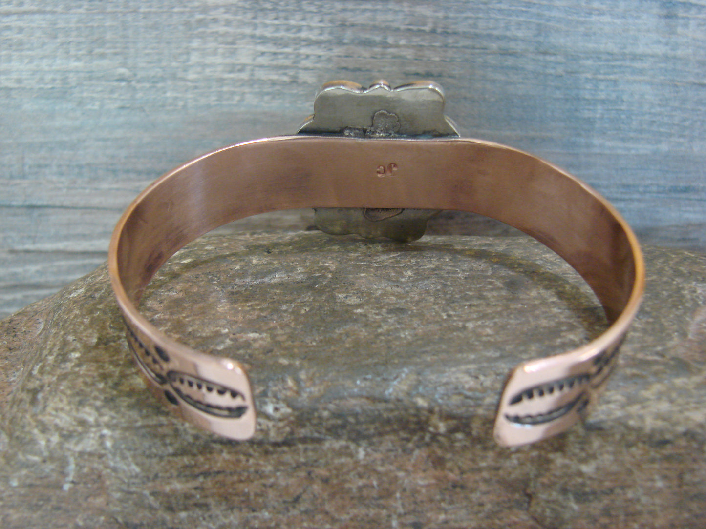 Native American Copper & Turquoise Bracelet by Cleveland