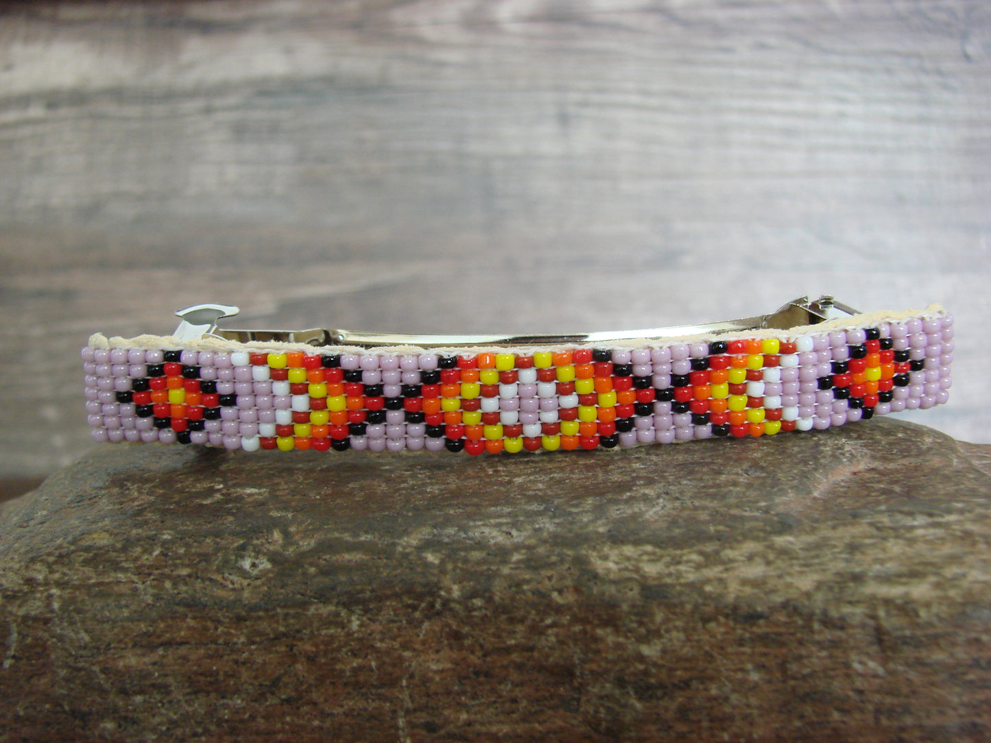 Native American Hand Beaded Hair Barrette by Cleveland