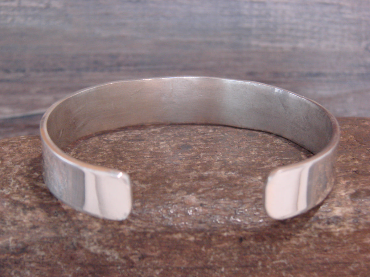 Native American Hand Stamped Sterling Silver Bracelet by Bell
