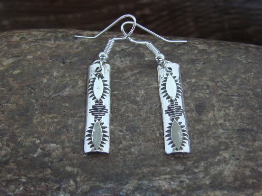 Native American Sterling Silver Dangle Earrings by Tahe