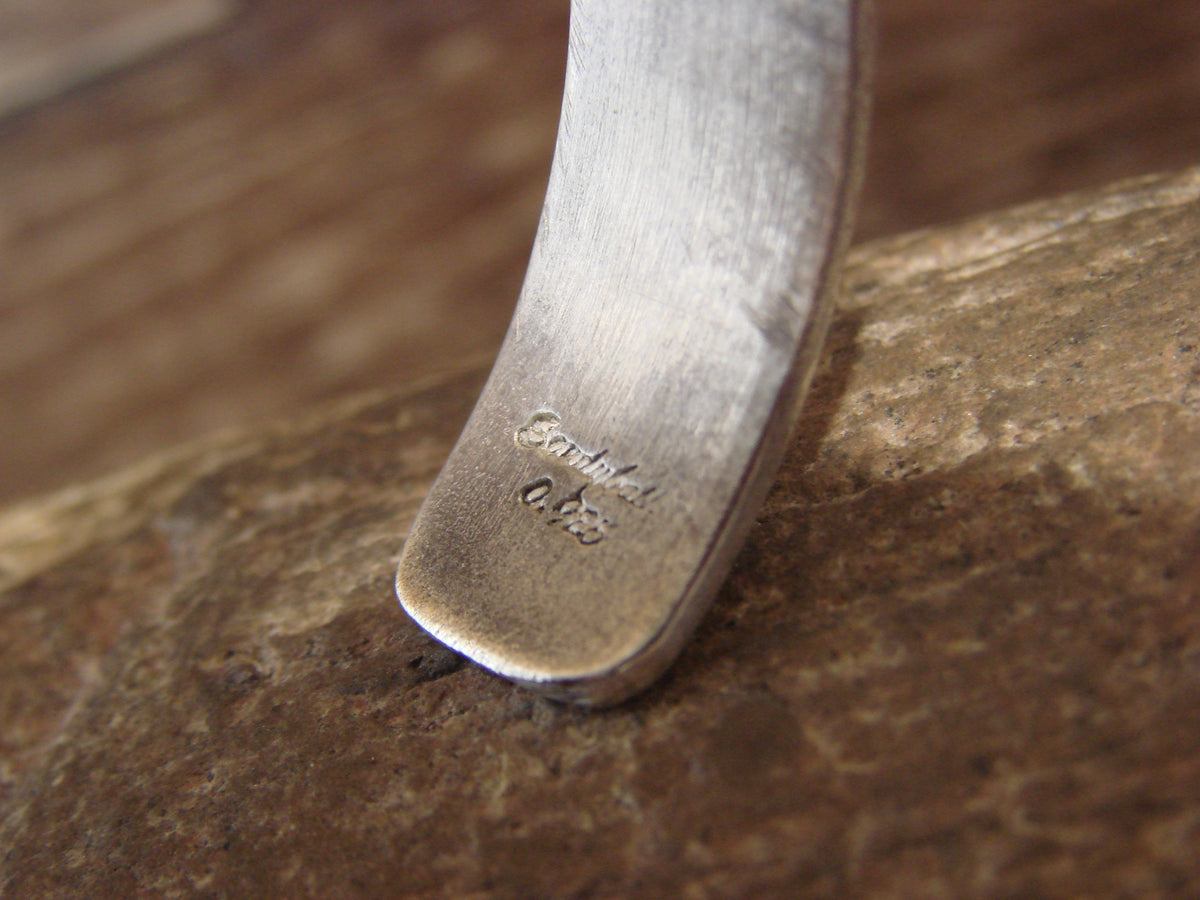 Native American Hand Stamped Sterling Silver Bracelet by Bell