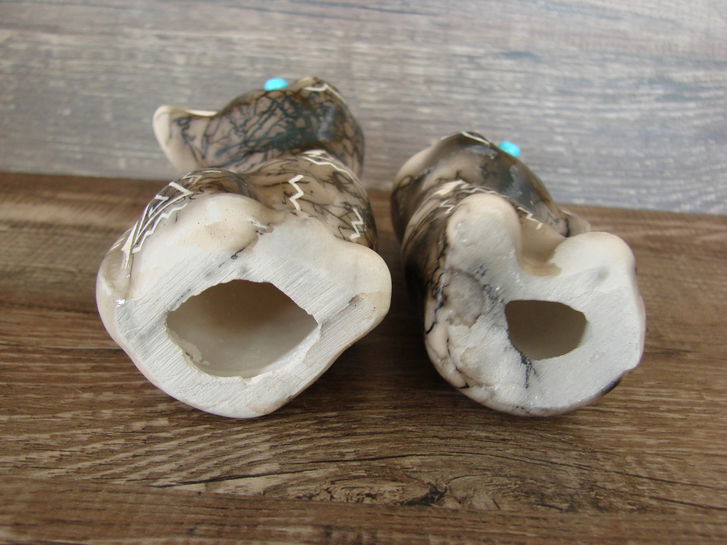 Native American Horse Hair Cat Pottery Set by Vail