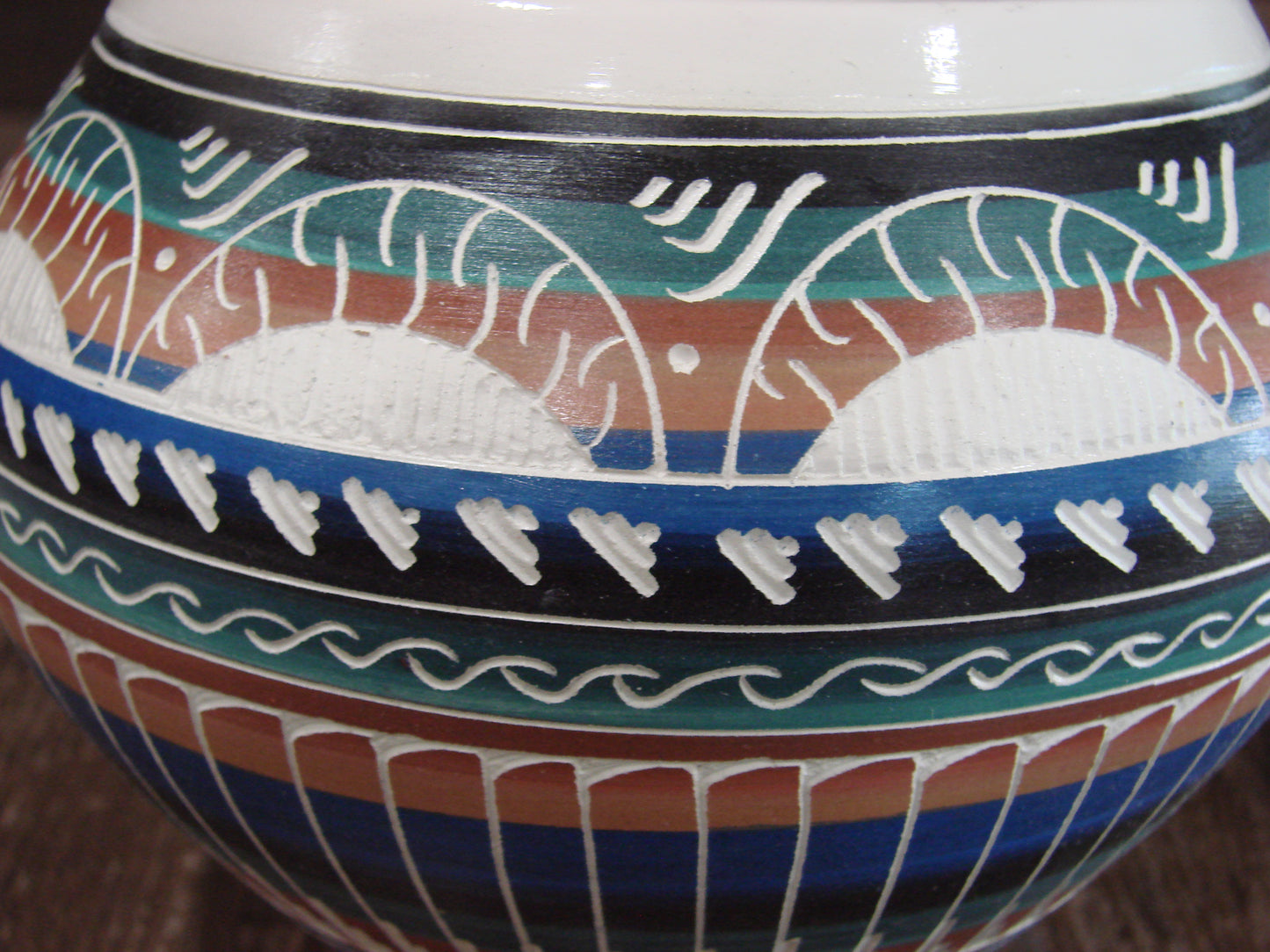 Native American Hand Etched & Hand Painted Pottery - Gilmore