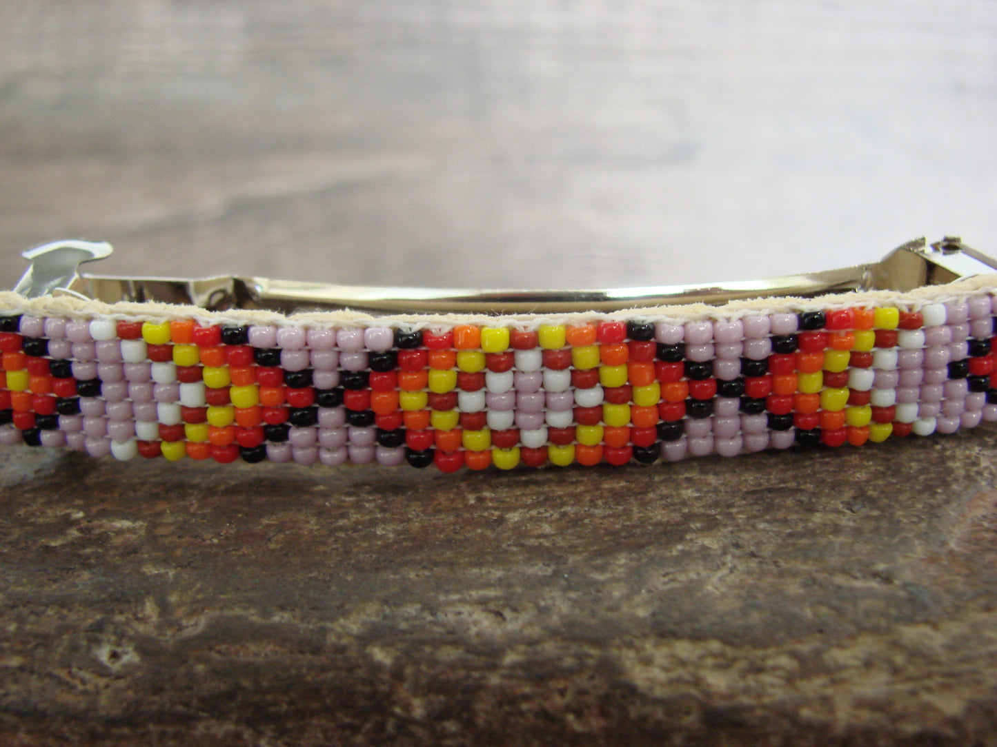 Native American Hand Beaded Hair Barrette by Cleveland