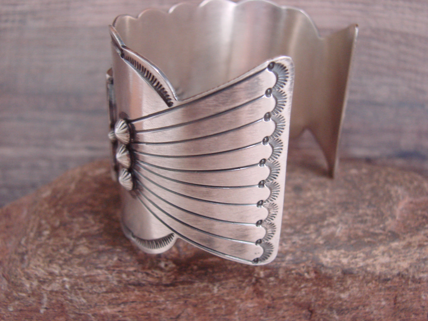 Native American Sterling Silver & Turquoise Bracelet Cuff by Lewis