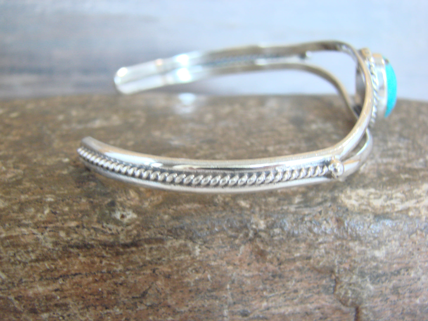Native American Sterling Silver & Turquoise Bracelet by Henio