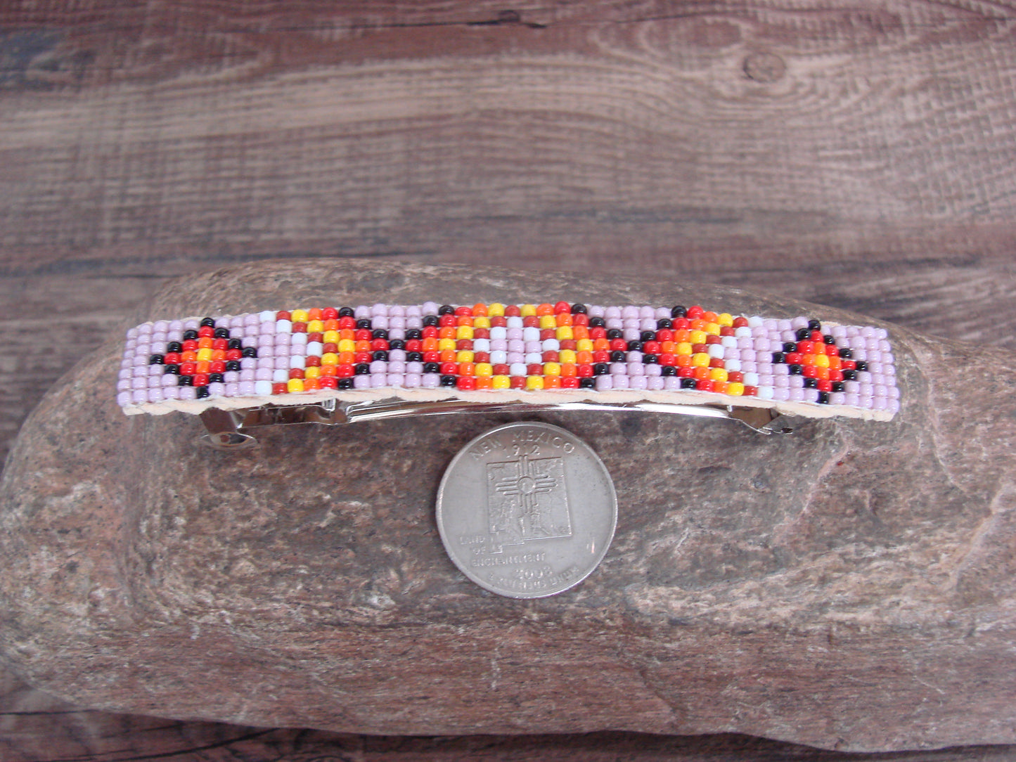 Native American Hand Beaded Hair Barrette by Cleveland