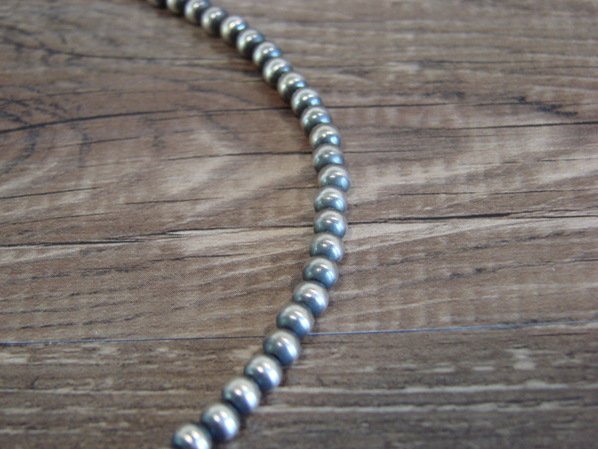Native American Sterling Silver 4mm Navajo Pearl 14" Necklace Mariano
